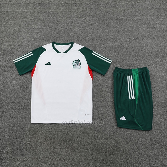 Chandal del Mexico Manga Corta 2023-2024 Blanco - Pantalon Corto